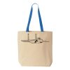 Natural Tote with Contrast-Color Handles Thumbnail