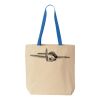 Natural Tote with Contrast-Color Handles Thumbnail