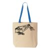 Natural Tote with Contrast-Color Handles Thumbnail