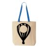 Natural Tote with Contrast-Color Handles Thumbnail