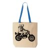 Natural Tote with Contrast-Color Handles Thumbnail
