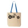 Natural Tote with Contrast-Color Handles Thumbnail