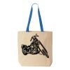 Natural Tote with Contrast-Color Handles Thumbnail
