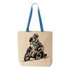 Natural Tote with Contrast-Color Handles Thumbnail