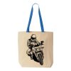 Natural Tote with Contrast-Color Handles Thumbnail