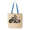 Natural Tote with Contrast-Color Handles Thumbnail