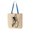 Natural Tote with Contrast-Color Handles Thumbnail