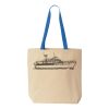 Natural Tote with Contrast-Color Handles Thumbnail