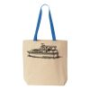 Natural Tote with Contrast-Color Handles Thumbnail