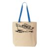 Natural Tote with Contrast-Color Handles Thumbnail