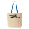Natural Tote with Contrast-Color Handles Thumbnail