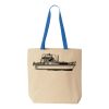 Natural Tote with Contrast-Color Handles Thumbnail