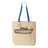 Natural Tote with Contrast-Color Handles Thumbnail