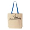 Natural Tote with Contrast-Color Handles Thumbnail
