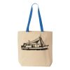 Natural Tote with Contrast-Color Handles Thumbnail