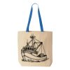 Natural Tote with Contrast-Color Handles Thumbnail