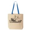 Natural Tote with Contrast-Color Handles Thumbnail