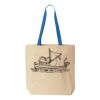 Natural Tote with Contrast-Color Handles Thumbnail