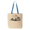 Natural Tote with Contrast-Color Handles Thumbnail