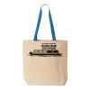 Natural Tote with Contrast-Color Handles Thumbnail