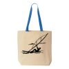 Natural Tote with Contrast-Color Handles Thumbnail