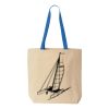Natural Tote with Contrast-Color Handles Thumbnail