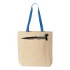 Natural Tote with Contrast-Color Handles Thumbnail