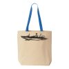 Natural Tote with Contrast-Color Handles Thumbnail