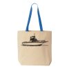 Natural Tote with Contrast-Color Handles Thumbnail