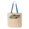 Natural Tote with Contrast-Color Handles Thumbnail