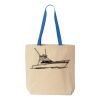 Natural Tote with Contrast-Color Handles Thumbnail