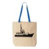 Natural Tote with Contrast-Color Handles Thumbnail