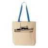 Natural Tote with Contrast-Color Handles Thumbnail