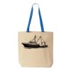 Natural Tote with Contrast-Color Handles Thumbnail