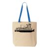Natural Tote with Contrast-Color Handles Thumbnail