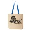 Natural Tote with Contrast-Color Handles Thumbnail