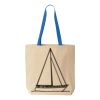 Natural Tote with Contrast-Color Handles Thumbnail