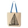 Natural Tote with Contrast-Color Handles Thumbnail