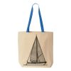 Natural Tote with Contrast-Color Handles Thumbnail