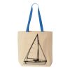 Natural Tote with Contrast-Color Handles Thumbnail