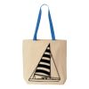 Natural Tote with Contrast-Color Handles Thumbnail