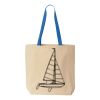 Natural Tote with Contrast-Color Handles Thumbnail