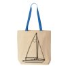 Natural Tote with Contrast-Color Handles Thumbnail