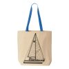 Natural Tote with Contrast-Color Handles Thumbnail