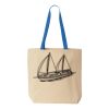 Natural Tote with Contrast-Color Handles Thumbnail