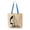Natural Tote with Contrast-Color Handles Thumbnail