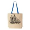 Natural Tote with Contrast-Color Handles Thumbnail