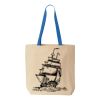 Natural Tote with Contrast-Color Handles Thumbnail