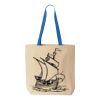 Natural Tote with Contrast-Color Handles Thumbnail