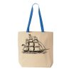 Natural Tote with Contrast-Color Handles Thumbnail